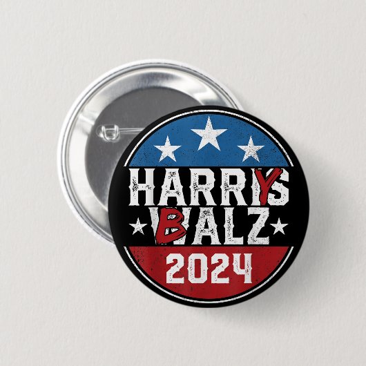 Harry Balz 2024、Political 2024、おもしろい Harris Walz 缶バッジ (正面&裏面)
