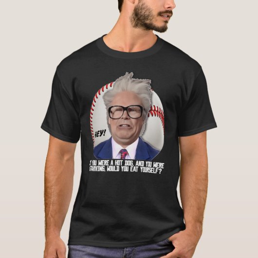 HARRY CARAY ホットドッグ ジョーク Tシャツ (正面)
