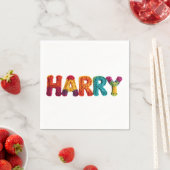HARRY Name in 鮮やか Crochet Pattern スタンダードカクテルナプキン (インサイチュ)
