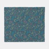 HARRY POTTER™アーティファクトラインアートパターン フリースブランケット (正面(横))