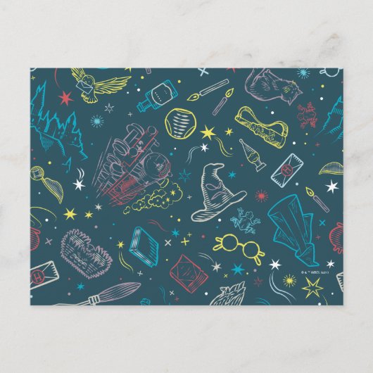 HARRY POTTER™アーティファクトラインアートパターン ポストカード (正面)