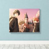 HARRY POTTER™ ハーマイオニーとロン HOGWARTS™ アニメシーン キャンバスプリント (インサイチュ (ウッドフロア))