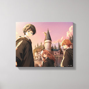 HARRY POTTER™ ハーマイオニーとロン HOGWARTS™ アニメシーン キャンバスプリント