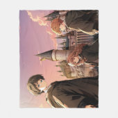 HARRY POTTER™ ハーマイオニーとロン HOGWARTS™ アニメシーン フリースブランケット (正面)