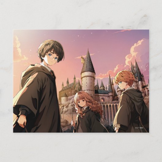 HARRY POTTER™ ハーマイオニーとロン HOGWARTS™ アニメシーン ポストカード (正面)