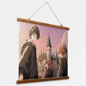 HARRY POTTER™ ハーマイオニーとロン HOGWARTS™ アニメシーン 吊り下げ型タペストリー (傾斜あり)