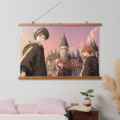 HARRY POTTER™ ハーマイオニーとロン HOGWARTS™ アニメシーン 吊り下げ型タペストリー (寝室)