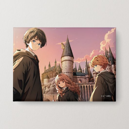 HARRY POTTER™ ハーマイオニーとロン HOGWARTS™ アニメシーン 缶バッジ (正面)
