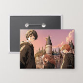 HARRY POTTER™ ハーマイオニーとロン HOGWARTS™ アニメシーン 缶バッジ (正面/裏面)