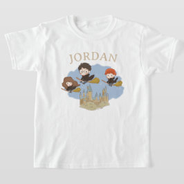 HARRY POTTER™、ハーマイオニー、ロンがホグワーツ™の上空を飛行 Tシャツ