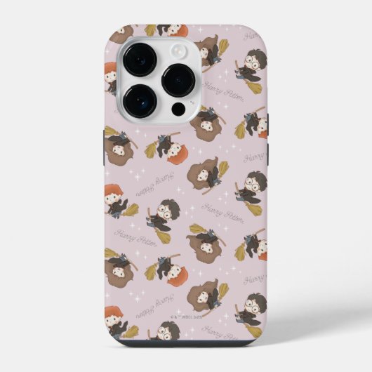 HARRY POTTER™、ハーマイオニー、ロン ふくろう柄 iPhoneケース (裏面)