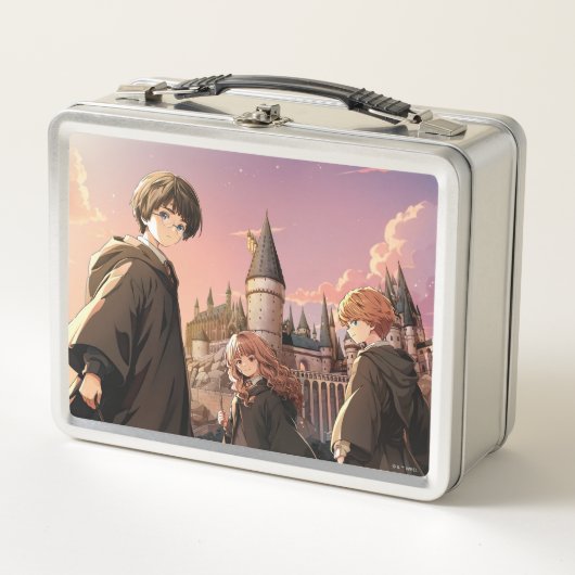 HARRY POTTER™ ハーマイオニー&ロン ホグワーツ™ アニメシーン メタルランチボックス (正面)