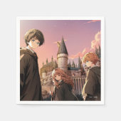 HARRY POTTER™ ハーマイオニー&ロン HOGWARTS™ アニメシーン スタンダードカクテルナプキン (正面)