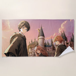 HARRY POTTER™ ハーマイオニー&ロン HOGWARTS™ アニメシーン ビーチタオル