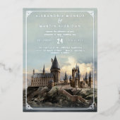 Harry Potter | ホグワーツ城の結婚式 箔招待状 (正面)