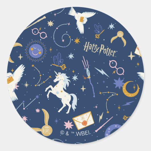 HARRY POTTER™ 夏至アイコン パターン ラウンドシール (正面)