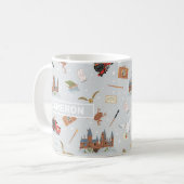 Harry Potter Cartoon Hogwarts Pattern コーヒーマグカップ (正面左)