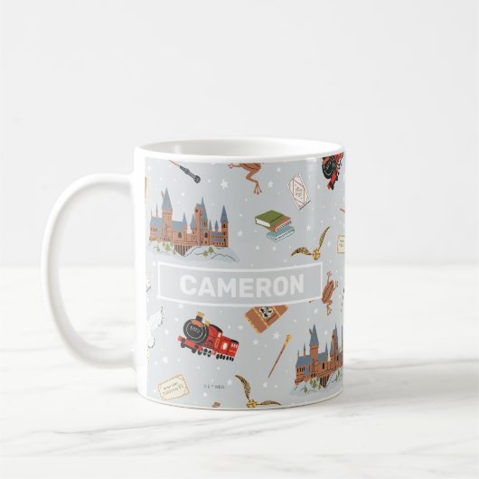 Harry Potter Cartoon Hogwarts Pattern コーヒーマグカップ (左)