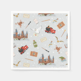 Harry Potter Cartoon Hogwarts Pattern スタンダードカクテルナプキン