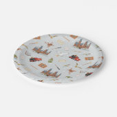 Harry Potter Cartoon Hogwarts Pattern ペーパープレート (アングル)