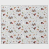 Harry Potter Cartoon Hogwarts Pattern ラッピングペーパー (フラット)