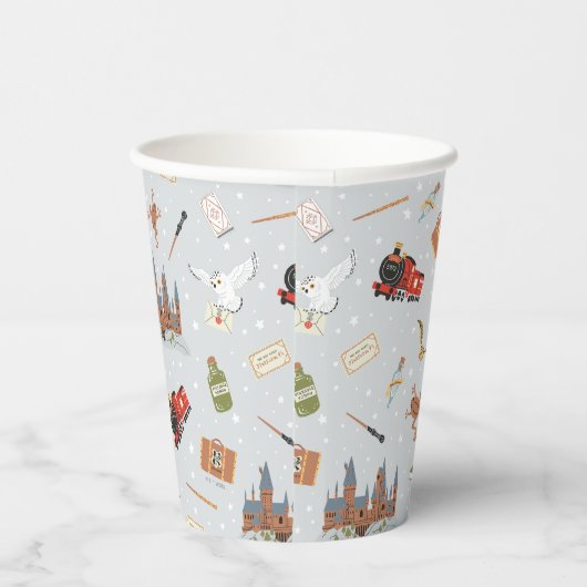 Harry Potter Cartoon Hogwarts Pattern 紙コップ (右)