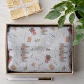 Harry Potter Cartoon Hogwarts Pattern 薄葉紙 (ギフト)