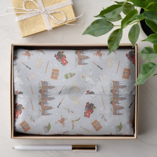 Harry Potter Cartoon Hogwarts Pattern 薄葉紙 (ギフト)