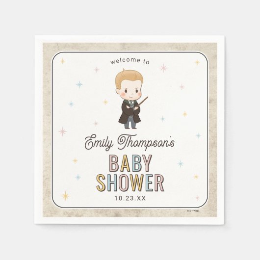 Harry Potter Chibi Draco Malfoy Wizard Baby Shower スタンダードカクテルナプキン (正面)