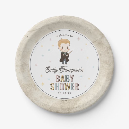 Harry Potter Chibi Draco Malfoy Wizard Baby Shower ペーパープレート (正面)