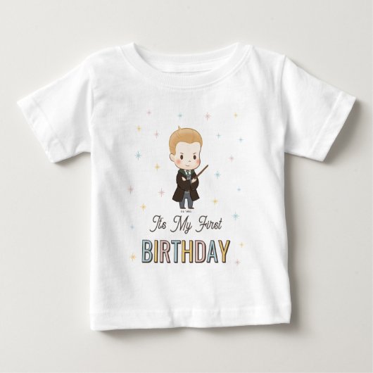 Harry Potter Chibi Draco Malfoy Wizard Birthday ベビーTシャツ (正面)