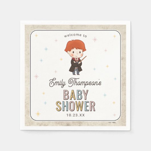 Harry Potter Chibi Ron Weasley Wizard Baby Shower スタンダードカクテルナプキン (正面)
