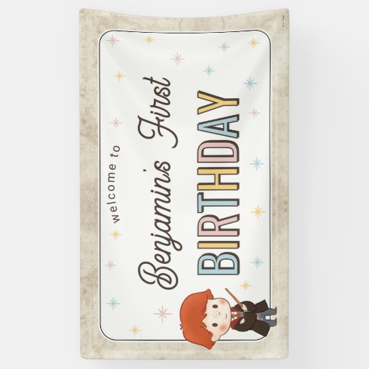Harry Potter Chibi Ron Weasley Wizard Birthday 横断幕 (縦)