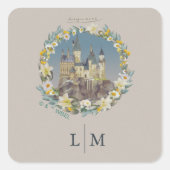 Harry Potter | Floral Hogwarts Castle Wedding スクエアシール (正面)