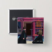 HARRY POTTER™ & Harmioone at Eeylops Owl Emporium 缶バッジ (正面&裏面)