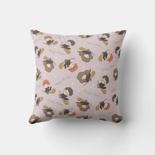 HARRY POTTER™、Harmioone、Ron 飛んでいる Pattern クッション (裏面)