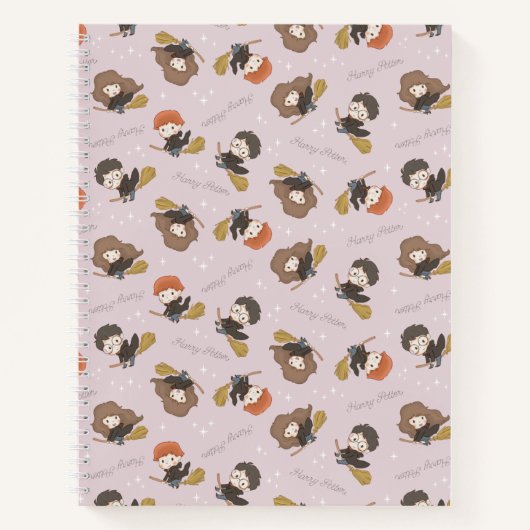 HARRY POTTER™、Harmioone、Ron 飛んでいる Pattern ノートブック (正面)