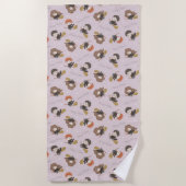 HARRY POTTER™、Harmioone、Ron 飛んでいる Pattern ビーチタオル (正面)