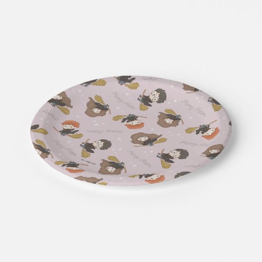 HARRY POTTER™、Harmioone、Ron 飛んでいる Pattern ペーパープレート (アングル)