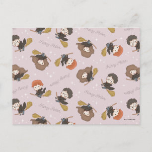 HARRY POTTER™、Harmioone、Ron 飛んでいる Pattern ポストカード