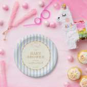 Harry Potter Hedwig Blue Stripe Baby Shower ペーパープレート (パーティー)