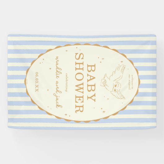 Harry Potter Hedwig Blue Stripe Baby Shower 横断幕 (横)