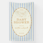 Harry Potter Hedwig Blue Stripe Baby Shower 横断幕 (縦)