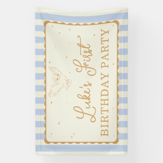 Harry Potter Hedwig Blue Stripe Birthday 横断幕 (縦)