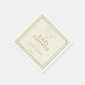 Harry Potter Hedwig Green Stripe Baby Shower スタンダードカクテルナプキン (角)