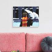 HARRY POTTER™ & Hedwig in the Snow キャンバスプリント (インサイチュ (リビング))