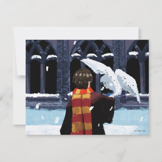 HARRY POTTER™ & Hedwig in the Snow ノートカード (正面)
