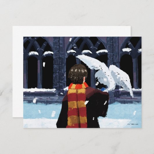 HARRY POTTER™ & Hedwig in the Snow ノートカード (正面/裏面)