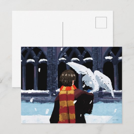 HARRY POTTER™ & Hedwig in the Snow ポストカード (正面/裏面)