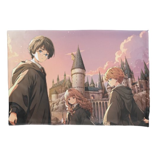 HARRY POTTER™ Hermione & Ron HOGWARTS™ Anime Scene 枕カバー (正面)